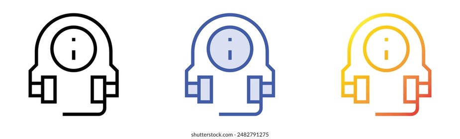 information icon. Linear, Blue Fill and Gradient Style Design Isolated On White Background