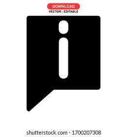 icono de información o logotipo símbolo de signo aislado ilustración vectorial - iconos vectoriales de estilo negro de alta calidad
