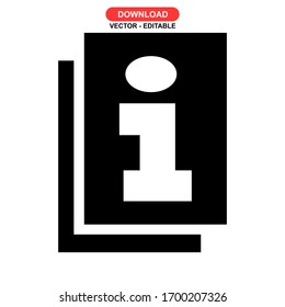 icono de información o logotipo símbolo de signo aislado ilustración vectorial - iconos vectoriales de estilo negro de alta calidad
