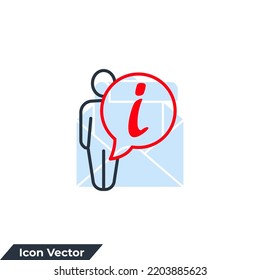 information icon logo vector illustration. stand people and information symbol template for graphic and web design collection