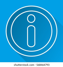 Information Icon with long shadow Vector. Style is contour icon symbol