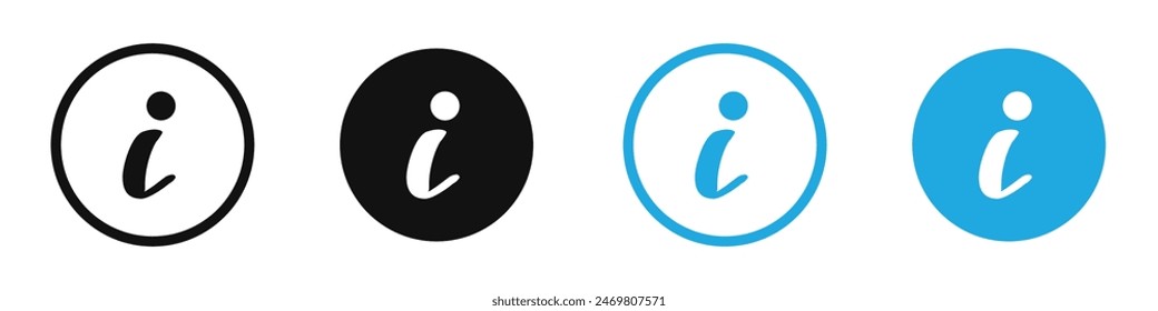 Information icon mark in filled style