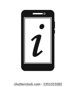 Information Icon with mobile symbol. FLat style vector.