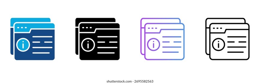 Ícone de informações Ilustração de vetor de vários estilos
