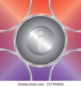  Information icon. Note of exclamation icon. Vector button. Bright background                  