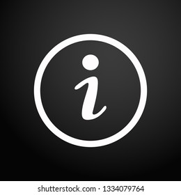 Information Icon on black square background.
