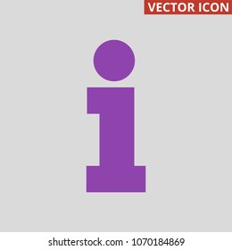 Information icon on grey background. Vector illustration