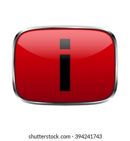 Information icon on red button