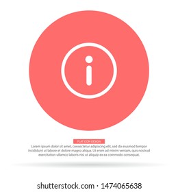 Information icon on white background . Lorem Ipsum Illustration design
