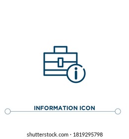 information icon outline vector icon. simple element illustration. information icon outline icon from editable business concept. can be used for web and mobile
