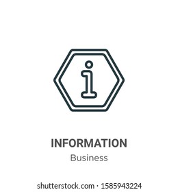 Information icon outline vector icon. Thin line black information icon icon, flat vector simple element illustration from editable business concept isolated on white background