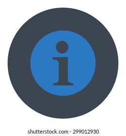 Information icon from Primitive Round Buttons OverColor Set. This round flat button is drawn with smooth blue colors on a white background.