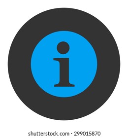 Information icon from Primitive Round Buttons OverColor Set. This round flat button is drawn with blue and gray colors on a white background.
