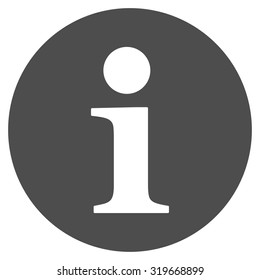 Information icon from Primitive Set. This isolated flat symbol is drawn with gray color on a white background, angles are rounded.