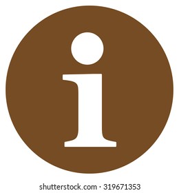 Information icon from Primitive Set. This isolated flat symbol is drawn with brown color on a white background, angles are rounded.