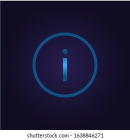Information icon question, holding service sign outline icon blue in circle, for vector of appbutton