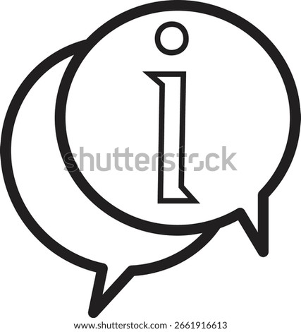 Information icon representing help, guidance or general support with transparent background