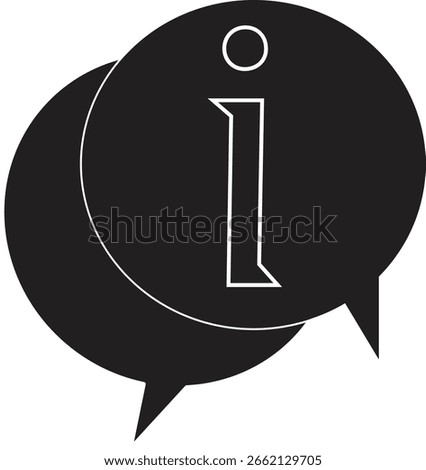 Information icon representing help, guidance or general support with transparent background