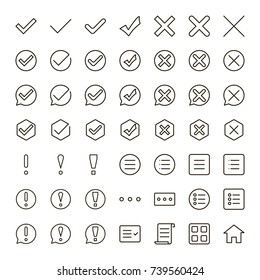Information icon set. Collection of high quality outline info pictograms in modern flat style. Black information technology symbol for web design and mobile app on white background. Help line logo.