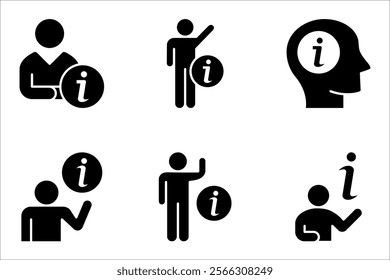 Information icon set. Containing info, help, inform, support, vector illustration on white background