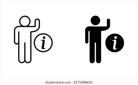 Information icon set. Containing info, help, inform, support, vector illustration on white background