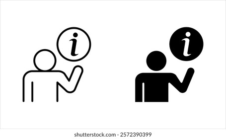 Information icon set. Containing info, help, inform, support, vector illustration on white background
