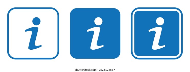 Informationssymbolsatz. Info-Schaltfläche. Info-Symbol flach Stil.