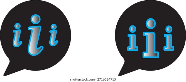 Conjunto de iconos de información. Botón de información. Símbolo de información estilo plano. Icono de información colección. Iconos de información Icono de información