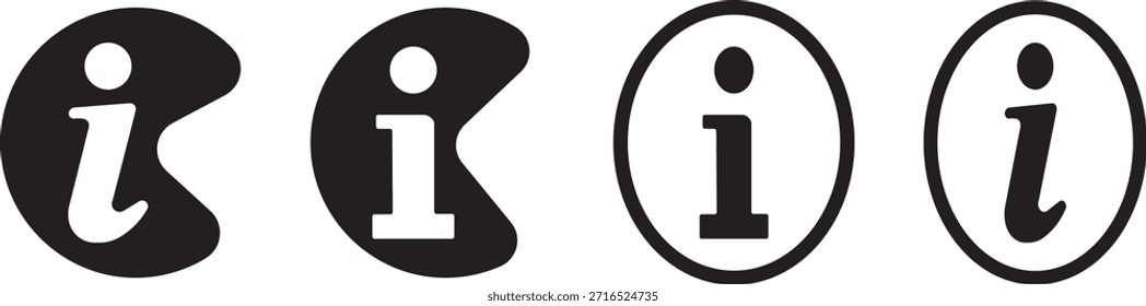 Conjunto de iconos de información. Botón de información. Símbolo de información estilo plano. Icono de información colección. Iconos de información Icono de información