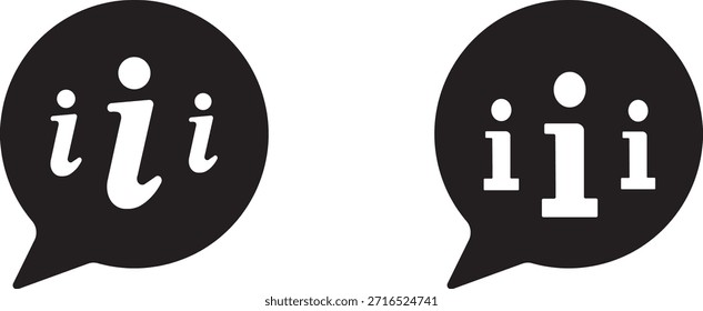 Conjunto de iconos de información. Botón de información. Símbolo de información estilo plano. Icono de información colección. Iconos de información Icono de información