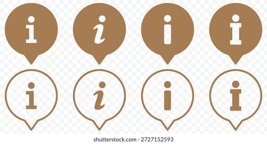 Informationssymbolsatz. Info-Schaltfläche. Info-Symbol flach Stil. Informationssymbolsammlung. Info-Symbole Info-Punkt-Symbol. Verschiedene Stile , weitere Informationen. Vektorsymbole.