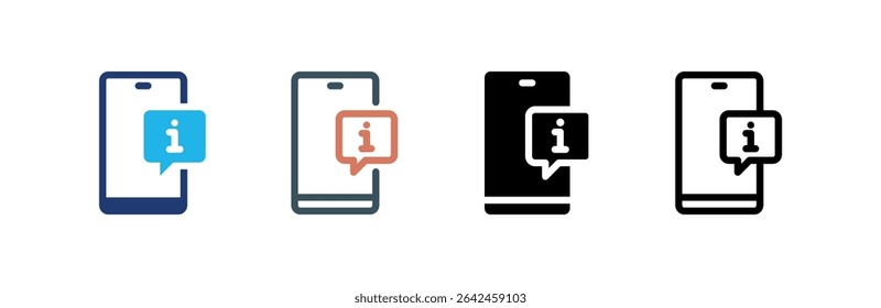 Ícone de informação define várias coleções de estilos. Ilustração vetorial.