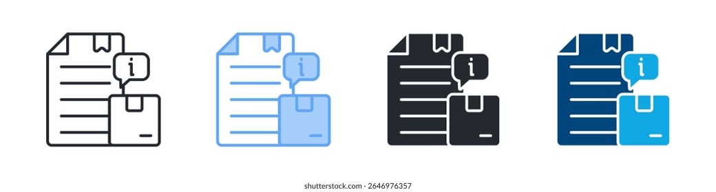 Information Icon Set Multiple Style. Designed In Outline, Blue, Glyph, Dual Tone