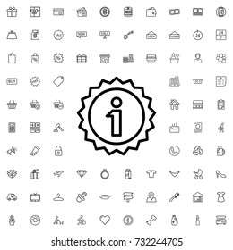 Information icon. set of outline shopping icons.