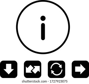 Conjunto de iconos de información. Símbolo de información. Ilustración del vector