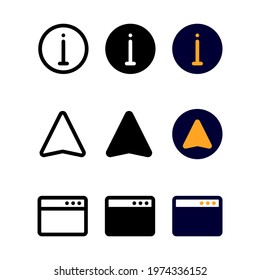 information icon set with three style for presentation, banner, and social media