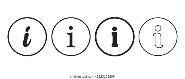 Information icon set vector. Info icons set. Info button. Info symbol flat style.