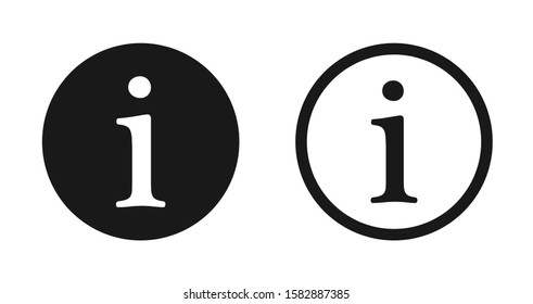 Information Icon Set. Vector Sign In White Background