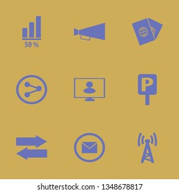 information icon set with wi fi, parking sign and passports vector illustration