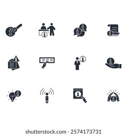 Information icon set.vector.Editable stroke.linear style sign for use web design,logo.Symbol illustration.