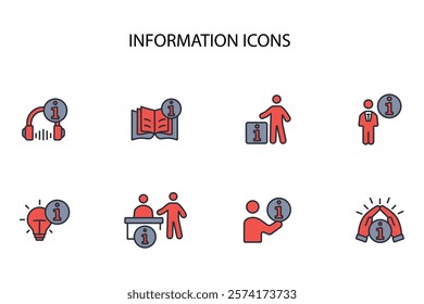 Information icon set.vector.Editable stroke.linear style sign for use web design,logo.Symbol illustration.