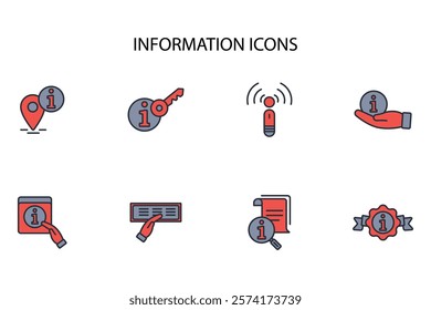 Information icon set.vector.Editable stroke.linear style sign for use web design,logo.Symbol illustration.