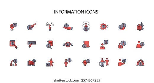 Information icon set.vector.Editable stroke.linear style sign for use web design,logo.Symbol illustration.
