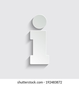 information icon with shadow on a grey background