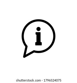 Símbolo de icono de información vector aislado en fondo blanco