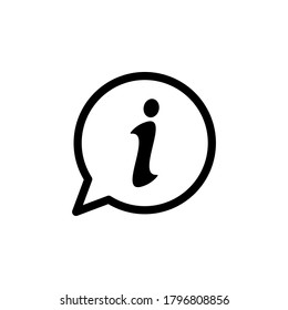 Símbolo de icono de información vector aislado en fondo blanco