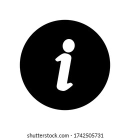símbolo de icono de información vector en fondo blanco