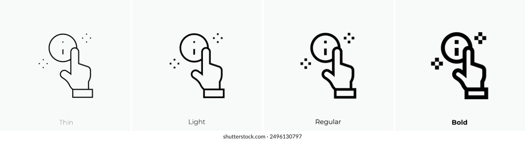 information icon. Thin, Light Regular And Bold style design isolated on white background