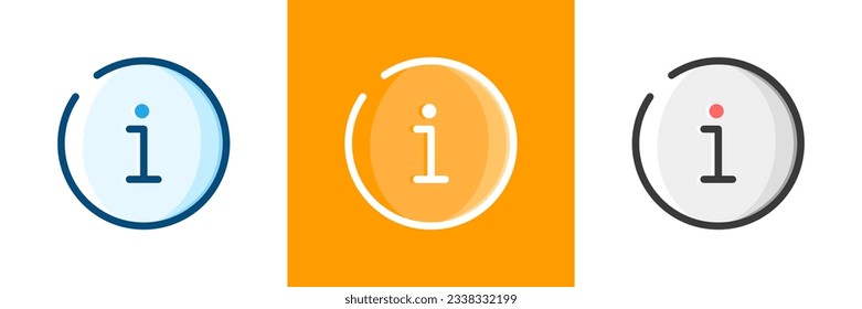 Icono de información en tres colores. 768 x 768 píxeles perfectamente escalables a 384px, 192px, 96px, 48px etc... 2 px contorno de trazo vector editable