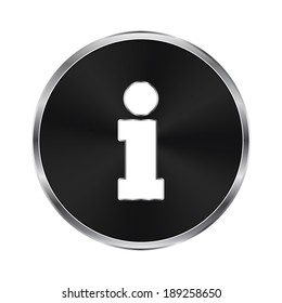 information icon - vector brushed metal button